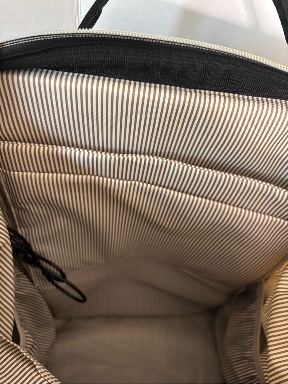 Lovevook Two-Tone Canvas Backpack - Black & Cream with Charging Port - Picture 12 of 13